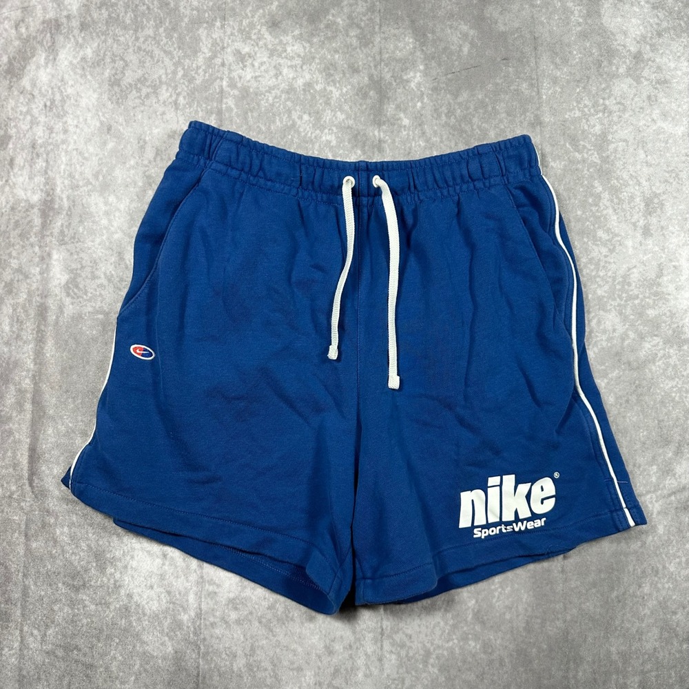 Nike Sportswear Mens Blue Athletic Shorts Small Drawstring Piping Casual Y2K